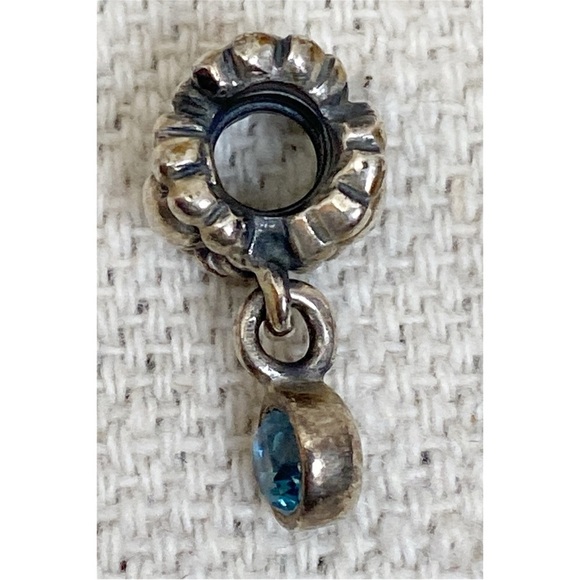 Authentic PANDORA Daisy Blue Dew Drop Dangle - Picture 5 of 6